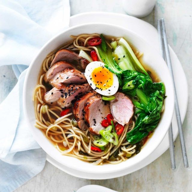 Beef Soup with vetagables in white bowl